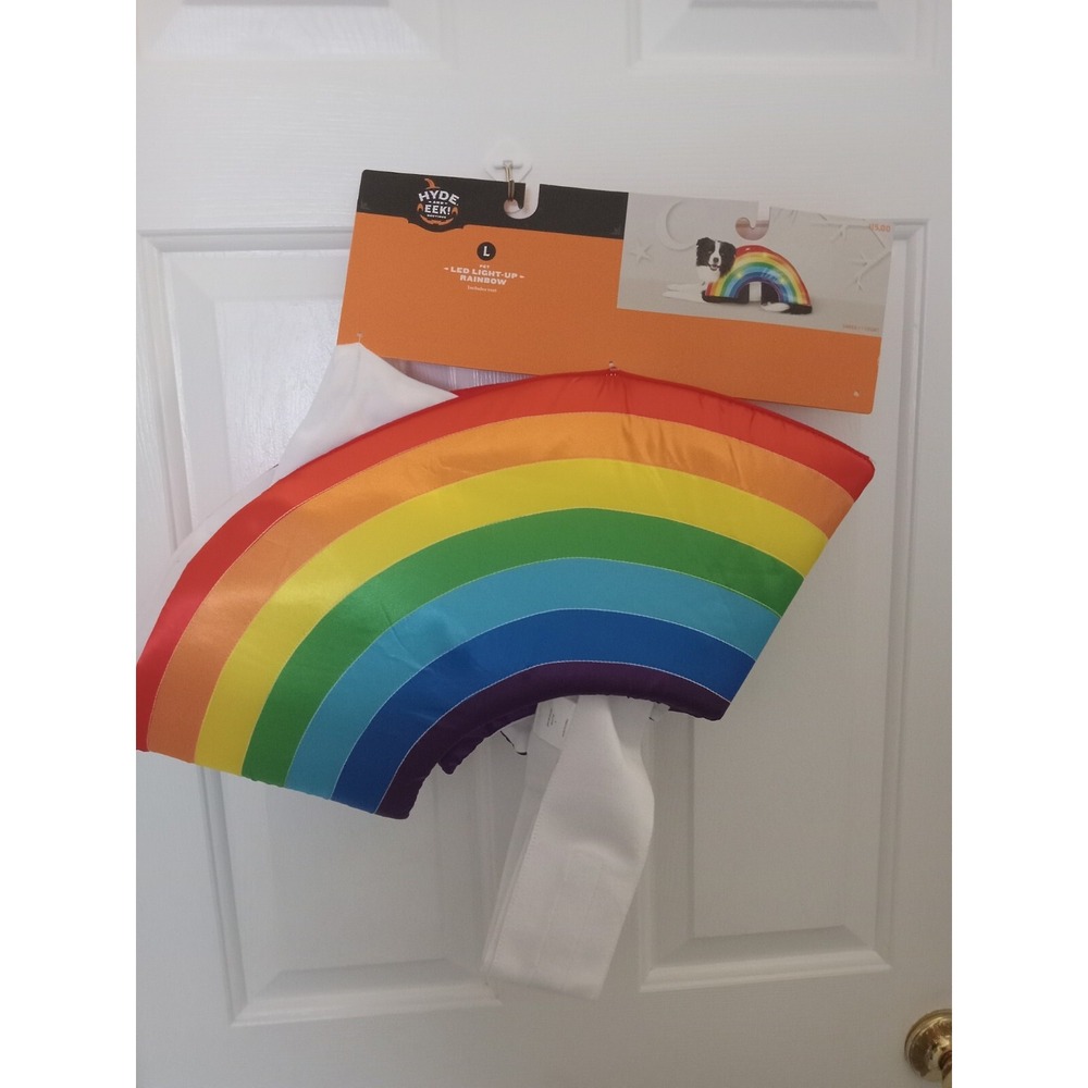 Hyde & Eek LED Light Up Rainbow Pet Dog Halloween Costume Size L‎ up to 80 lbs